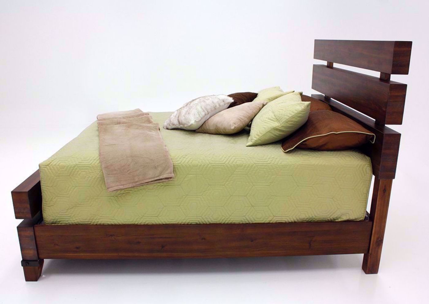 Dark Brown Silo Queen Size Bed Showing the Side View | Home Furniture Plus Bedding