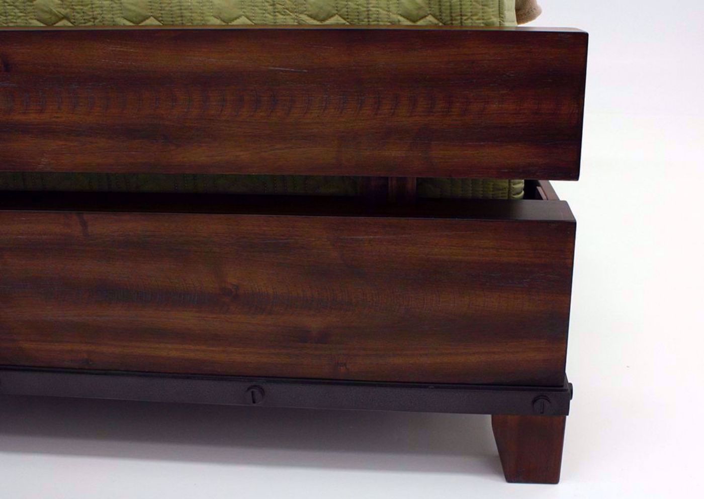Dark Brown Silo Queen Size Bed Showing the Plank Footboard | Home Furniture Plus Bedding