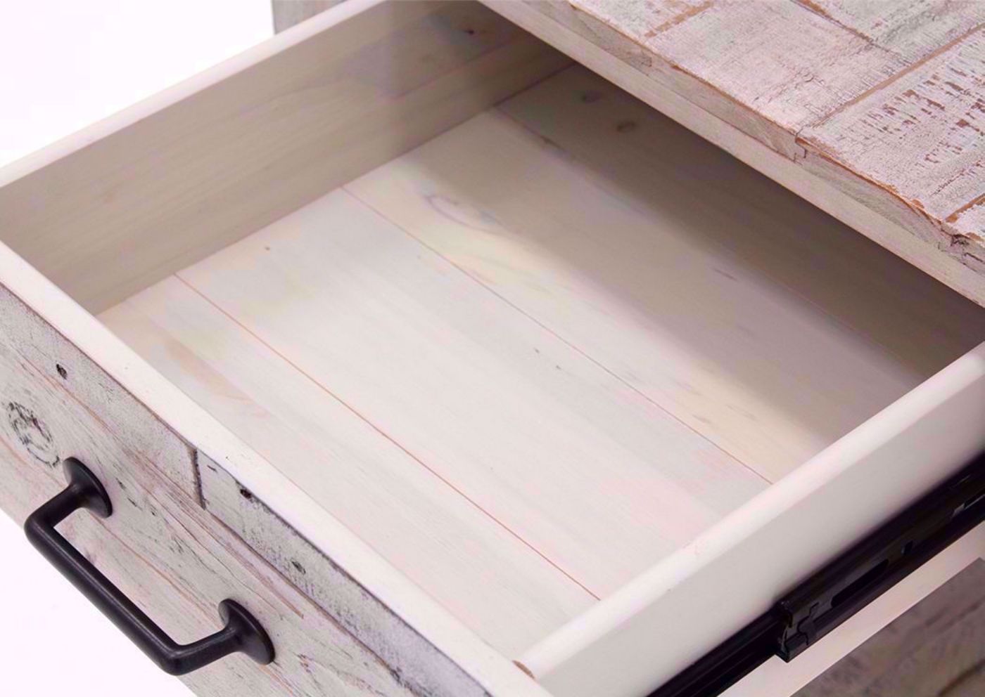 Drawer Details on the White Shawnalore End Table by Ashley Furniture | Home Furniture Plus Bedding