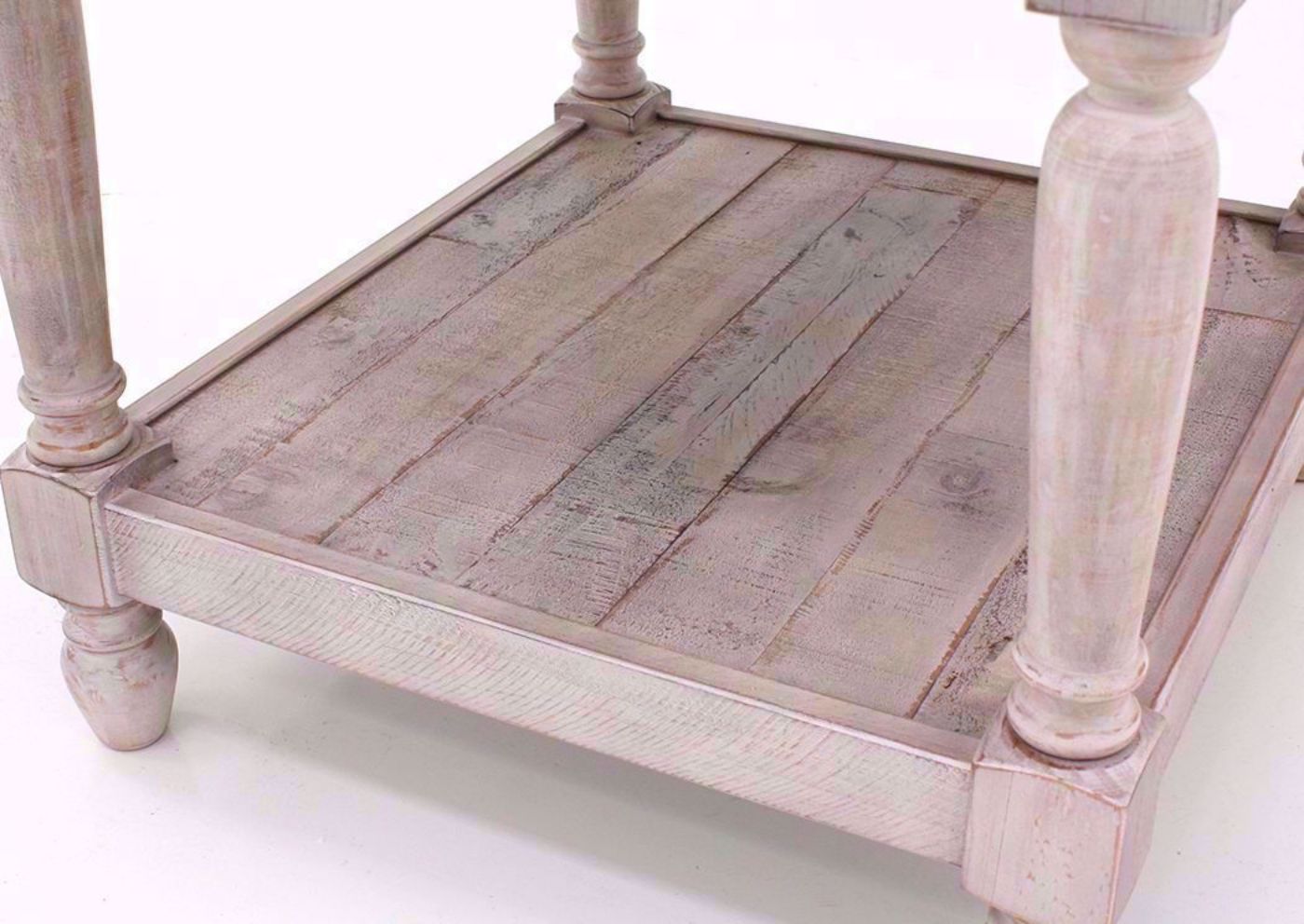 Open Bottom Shelf Details on the White Shawnalore End Table by Ashley Furniture | Home Furniture Plus Bedding