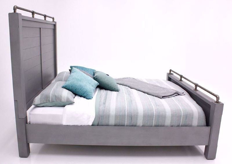 Bellville Queen Size Bed, Gray, Side View | Home Furniture Plus Bedding