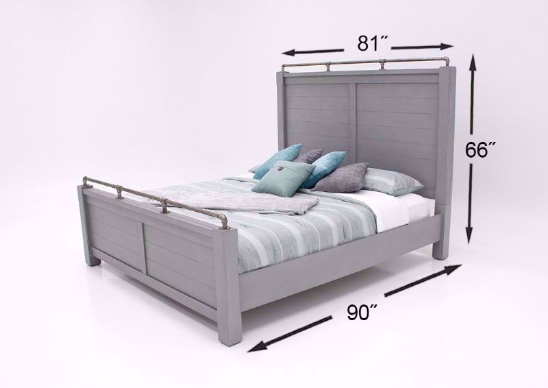 Bellville King Size Bed,  Gray, Dimensions | Home Furniture Plus Bedding