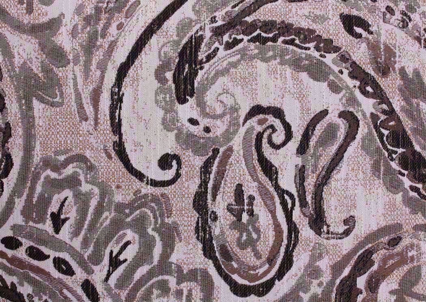 Brown Braemer Sleeper Sofa by Ashley Furniture Close Up View of Accent Pillow Fabric with Paisley Design in Hues of Brown and Beige | Home Furniture + Mattress