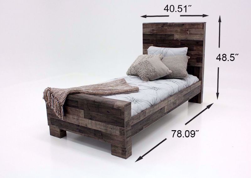 Measurement Details on the Derekson Twin Size Bed by Ashley Furniture | Home Furniture Plus Bedding