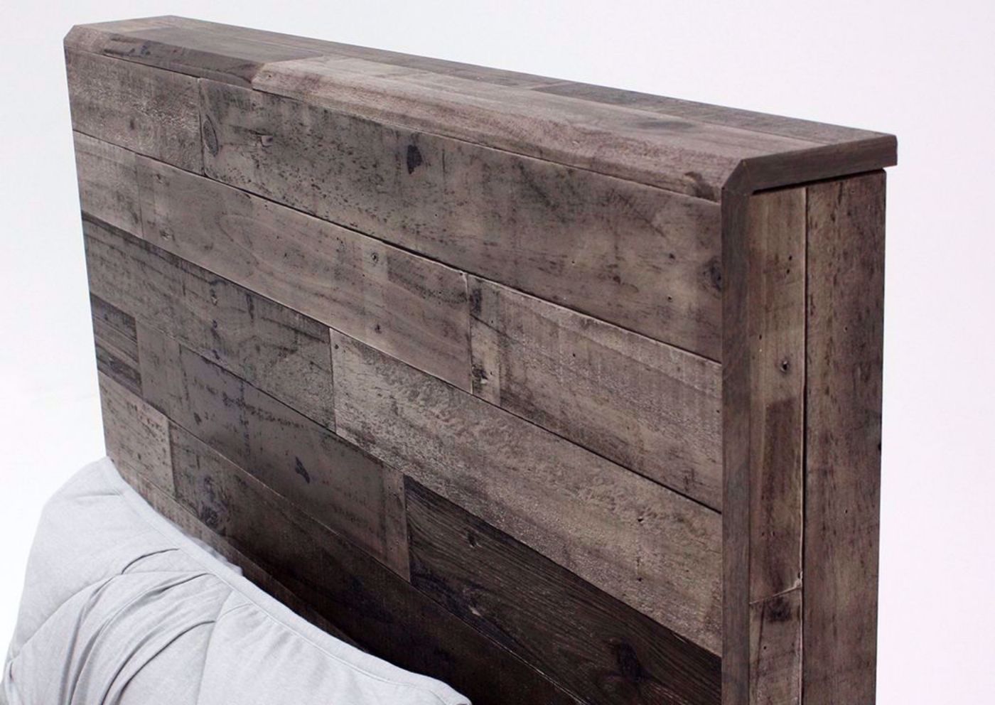 Close Up of the Panel Style Headboard on the Derekson Twin Size Bed by Ashley Furniture | Home Furniture Plus Bedding