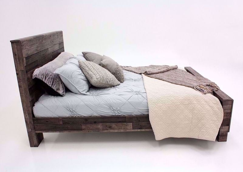 Side View of the Gray Brown Derekson Full Size Bed by Ashley Furniture | Home Furniture Plus Bedding