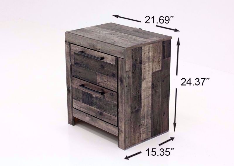 Measurement Details on the Rustic Gray Brown Derekson Nightstand by Ashley Furniture | Home Furniture Plus Mattress