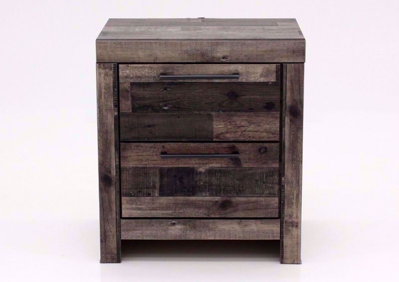 Rustic Gray Brown Derekson Nightstand by Ashley Furniture Facing Front | Home Furniture Plus Mattress