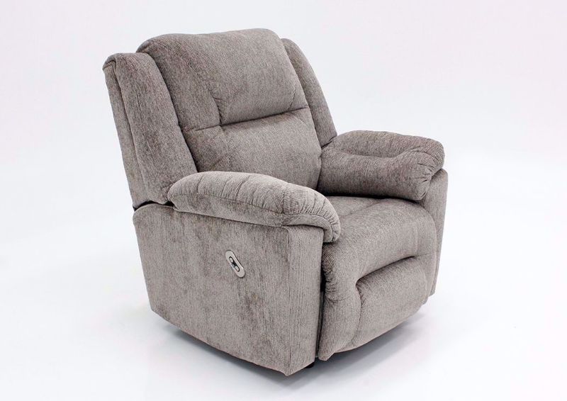 Tan Microfiber Upholstered Donnelly Power Activated Recliner by Franklin | Home Furniture + Mattress