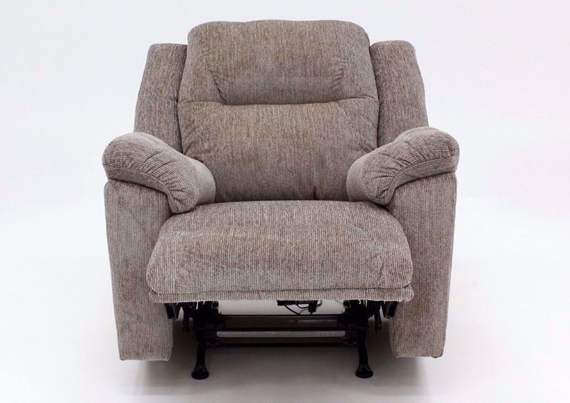 Front Facing View of  Partially Reclined Tan Donnelly Power Activated Recliner by Franklin | Home Furniture + Mattress