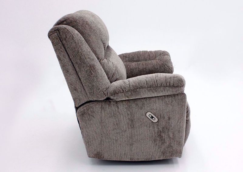 Side View of Tan Donnelly Power Activated Recliner by Franklin | Home Furniture + Mattress