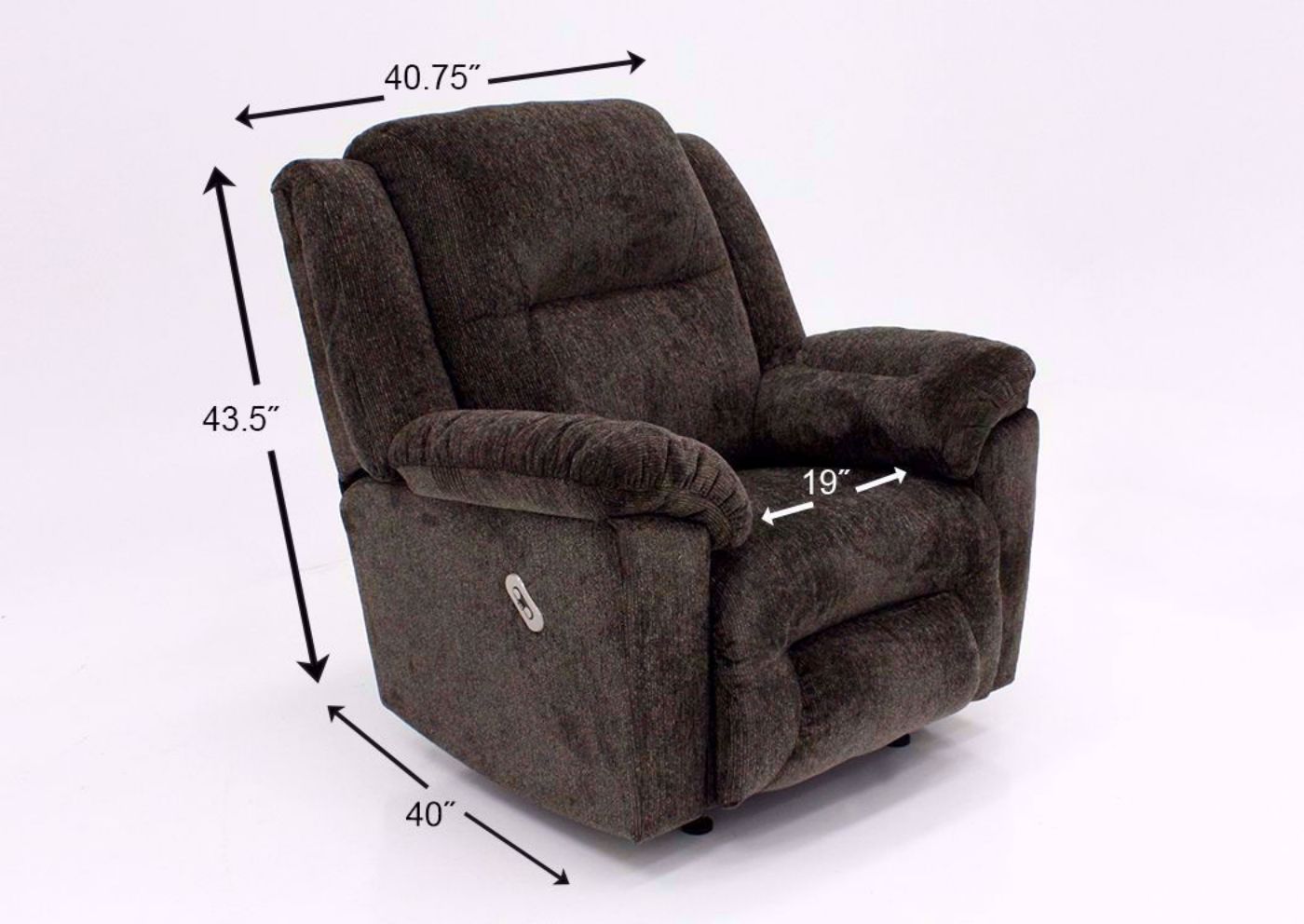 Dark Brown Microfiber Upholstered Donnelly Power Activated Recliner with Dimensions  by Franklin | Home Furniture Plus Bedding