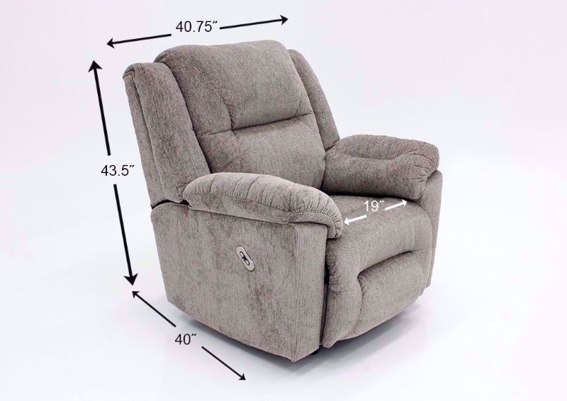 Dimension Details for Tan Microfiber Upholstered Donnelly Power Activated Recliner by Franklin | Home Furniture Plus Bedding