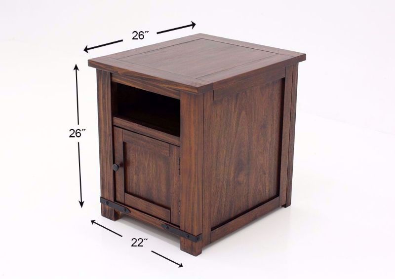 Measurement Details Budmore End Table by Ashley Furniture in Living Room Setting | Home Furniture Plus Bedding