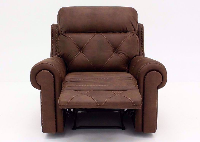 Brown Berkley Recliner, Front Facing in the Reclined Position | Home Furniture Plus Mattress