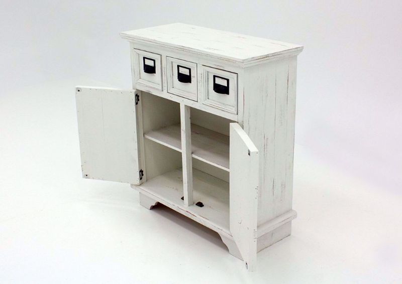 Chipilo Cabinet, White, Doors Open | Home Furniture Plus Bedding