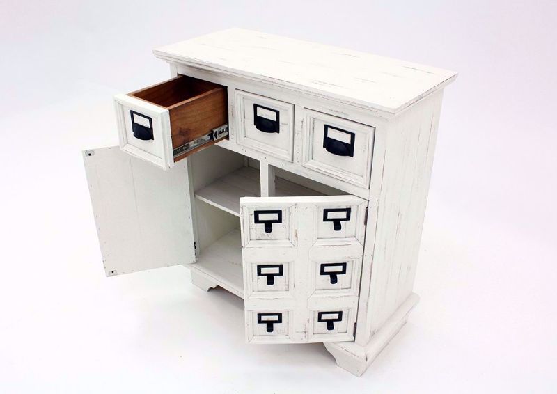 Chipilo Cabinet, White, Angle Open | Home Furniture Plus Bedding