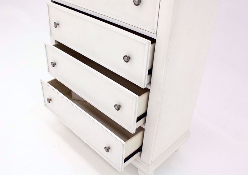 Grand Bay Chest of Drawers, White, Drawers Open | Home Furniture Plus Bedding