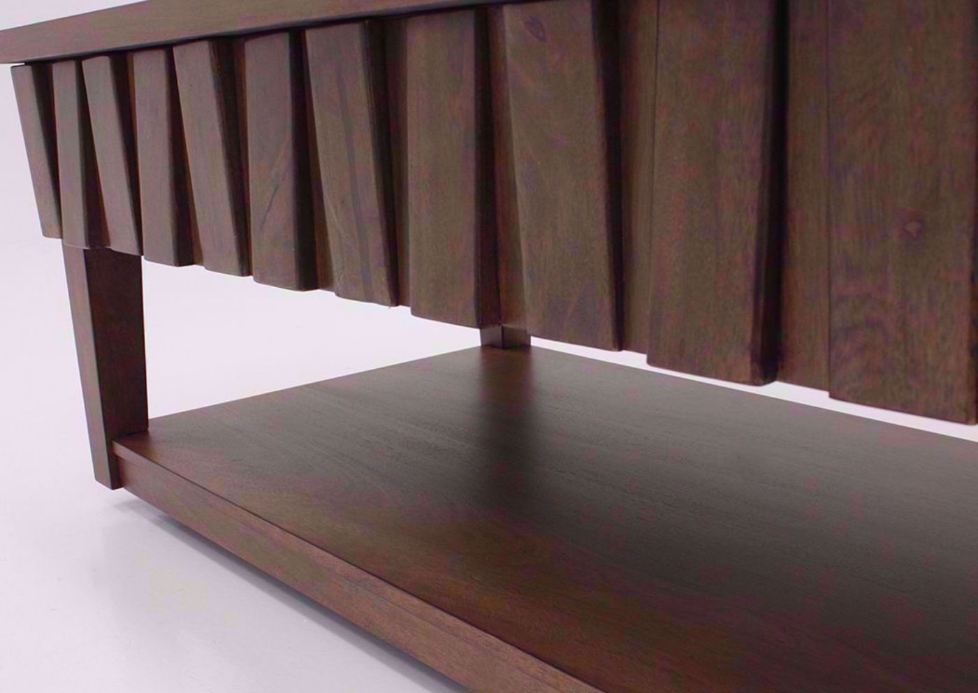 Alternating Wedge Blocks on the Light Brown Rowenbeck Lift Top Coffee Table by Ashley Furniture | Home Furniture Plus Bedding
