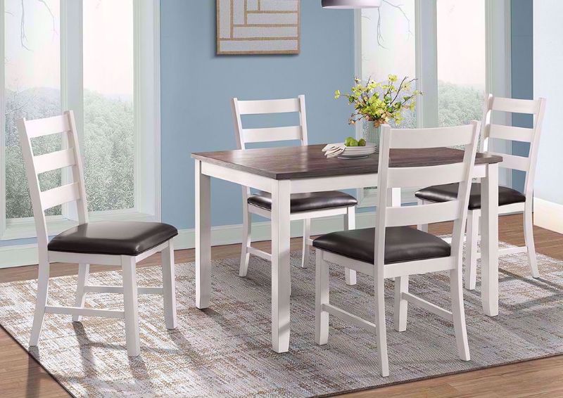 Off White Two-Tone Martin Dining Table Set in a Room Setting | Home Furniture Plus Bedding