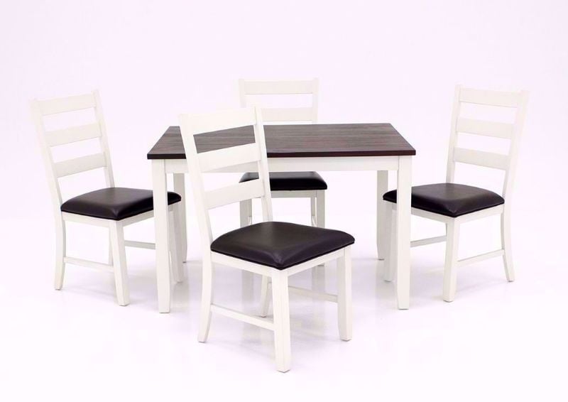 Off White Two-Tone Martin Dining Table Set Facing Front | Home Furniture Plus Bedding