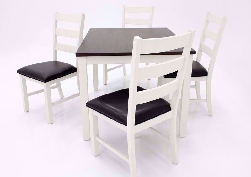 Off White Two-Tone Martin Dining Table Set Side View | Home Furniture Plus Bedding
