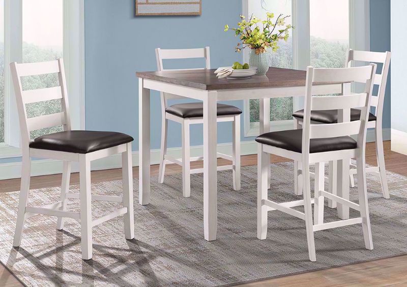 White Two-Tone Martin Bar Height Dining Table Set in a Room Setting | Home Furniture Plus Bedding