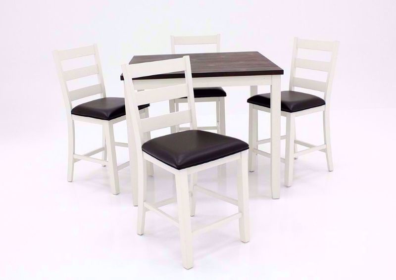White Two-Tone Martin Bar Height Dining Table Set Facing Front | Home Furniture Plus Bedding