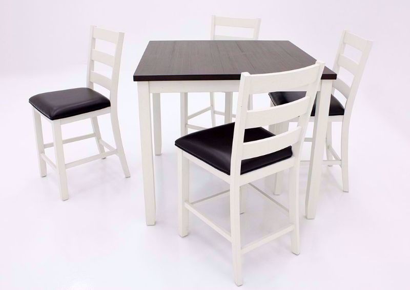 White Two-Tone Martin Bar Height Dining Table Set Side View | Home Furniture Plus Bedding