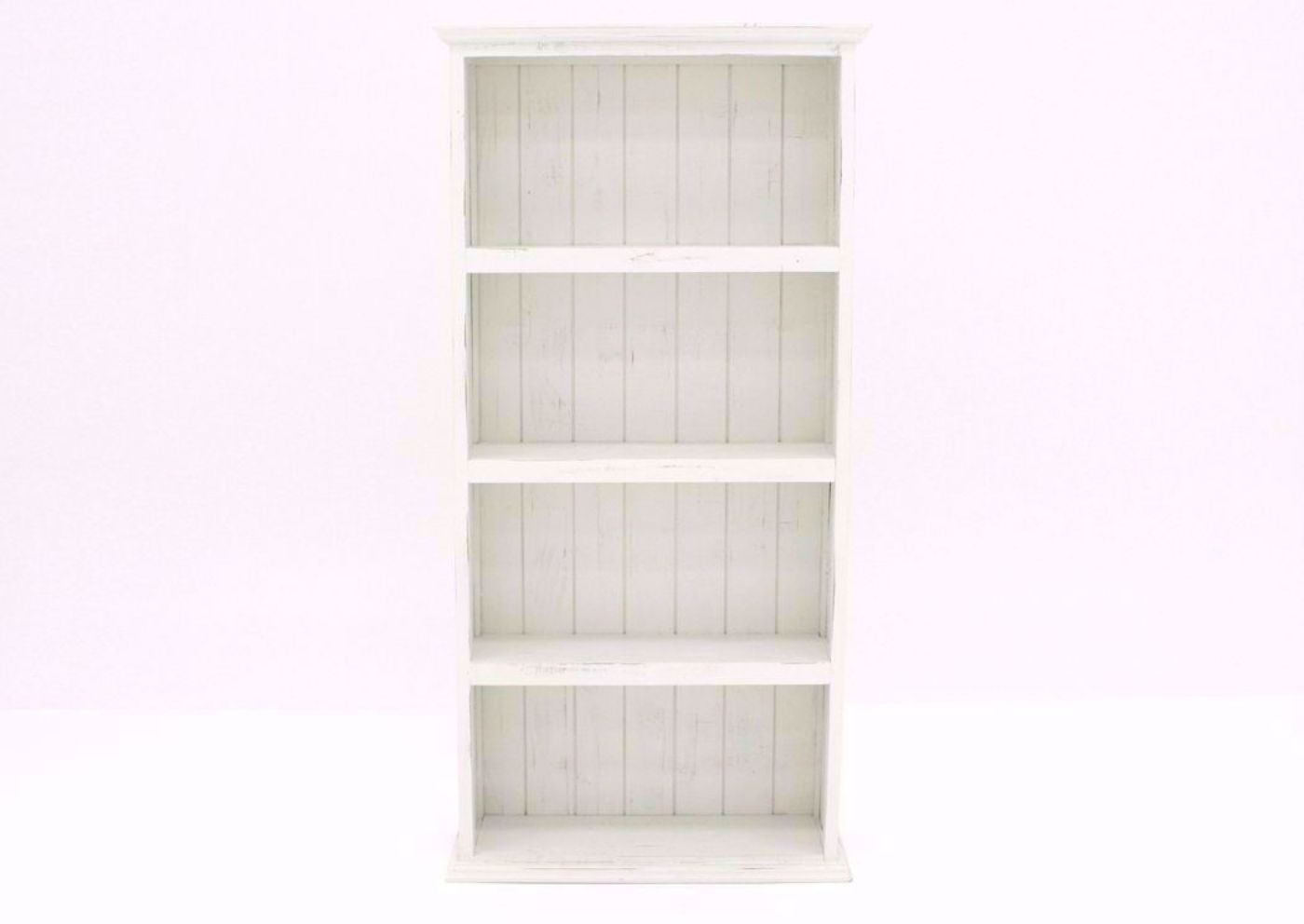 Antique White Vintage Bookcase Facing Front | Home Furniture Plus Mattress