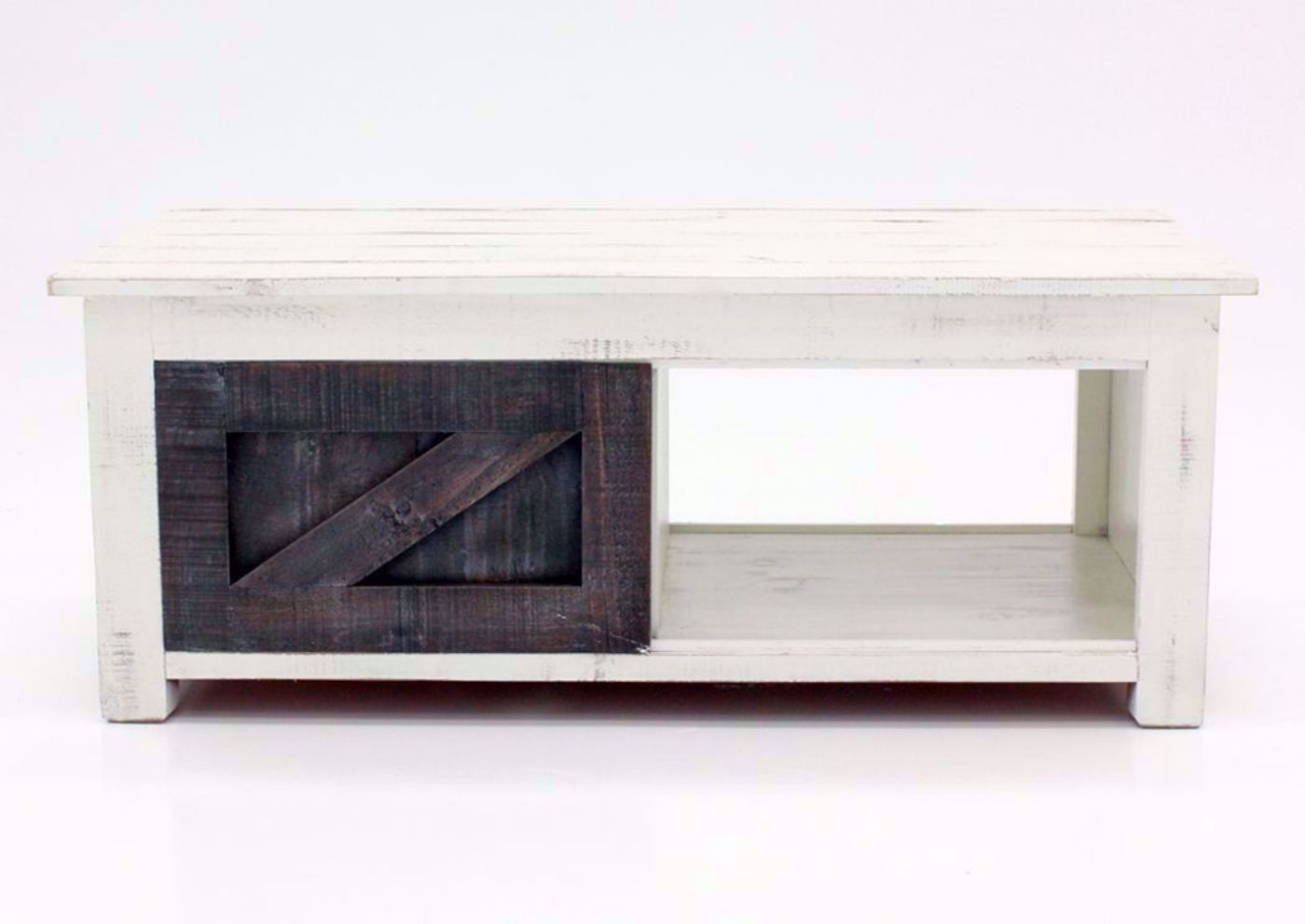 White and Ash Brown Midland Coffee Table Facing Front | Home Furniture Plus Mattress