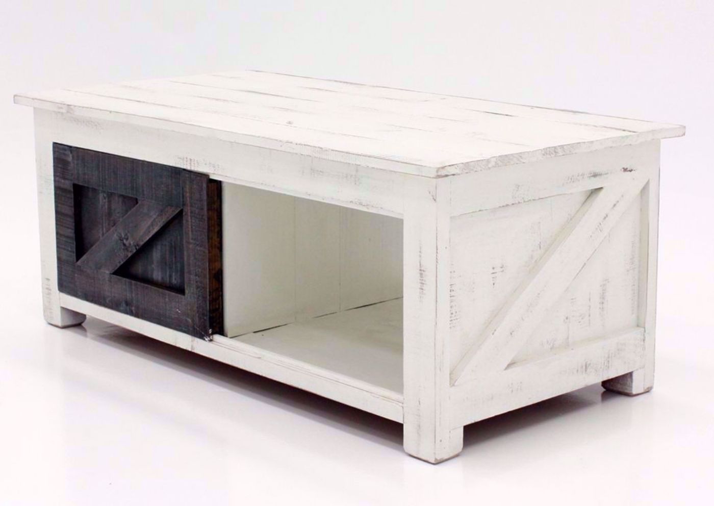 White and Ash Brown Midland Coffee Table at an Angle | Home Furniture Plus Mattress