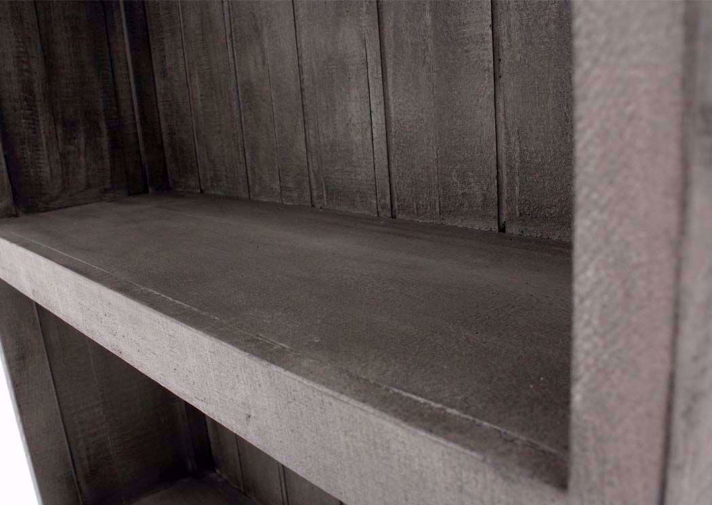 Antique Gray Vintage Bookcase Showing the Shelf Interior | Home Furniture Plus Bedding