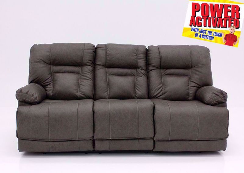 Front Facing Gray Wurstrow Power Reclining Sofa by Ashley Furniture | Home Furniture + Mattress