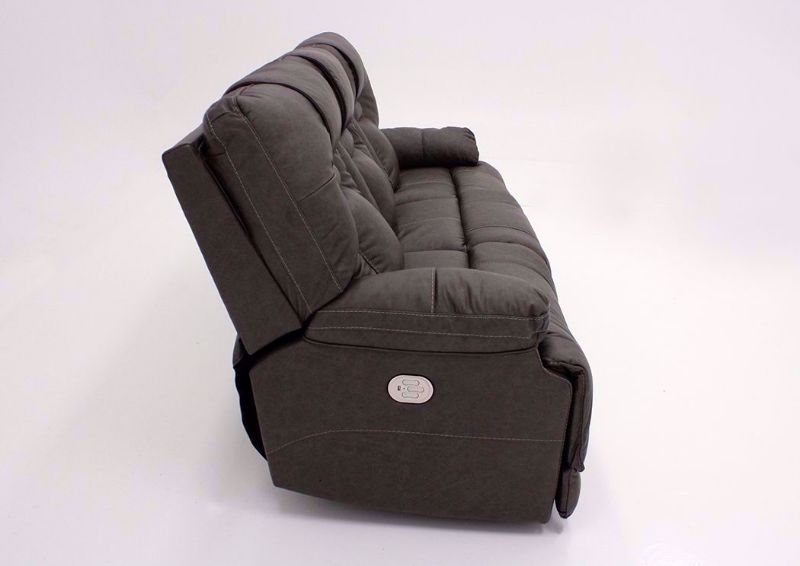 Side View With Recliners Closed on the Gray Wurstrow Power Reclining Sofa by Ashley Furniture | Home Furniture + Mattress