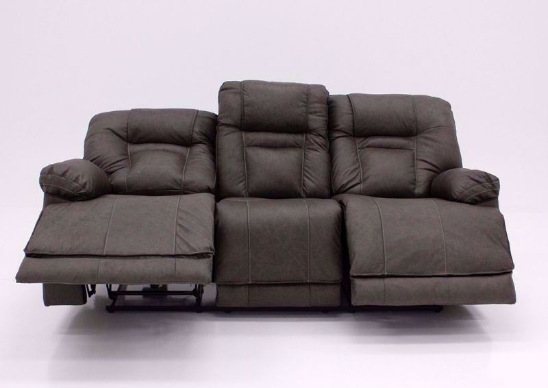Front Facing with Open Recliners on the Gray Wurstrow Power Reclining Sofa by Ashley Furniture | Home Furniture + Mattress