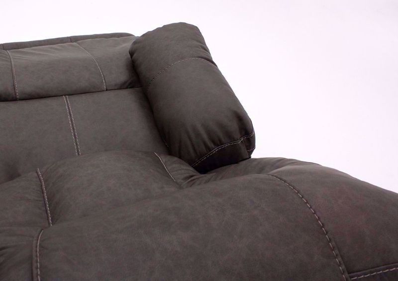 View from Headrest on the Gray Wurstrow Power Reclining Sofa by Ashley Furniture | Home Furniture + Mattress