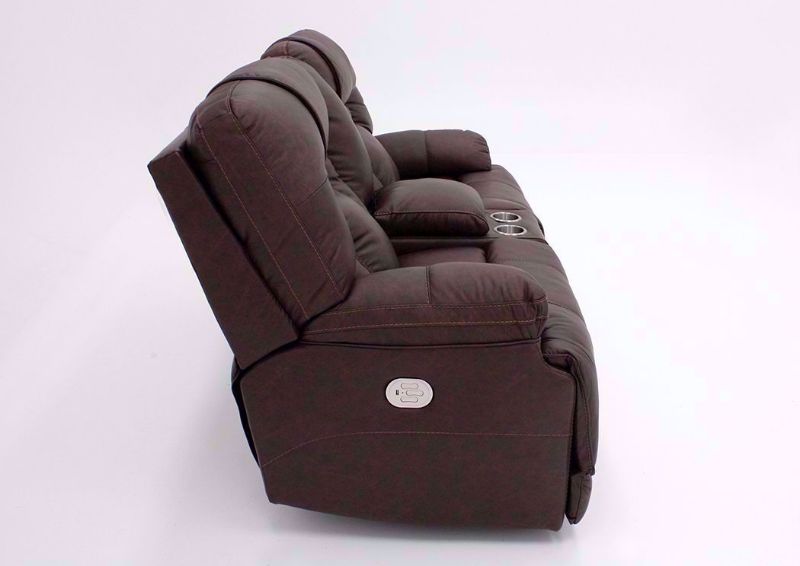 Side View With Recliners Closed on the Brown Wurstrow Power Reclining Loveseat by Ashley Furniture | Home Furniture + Mattress