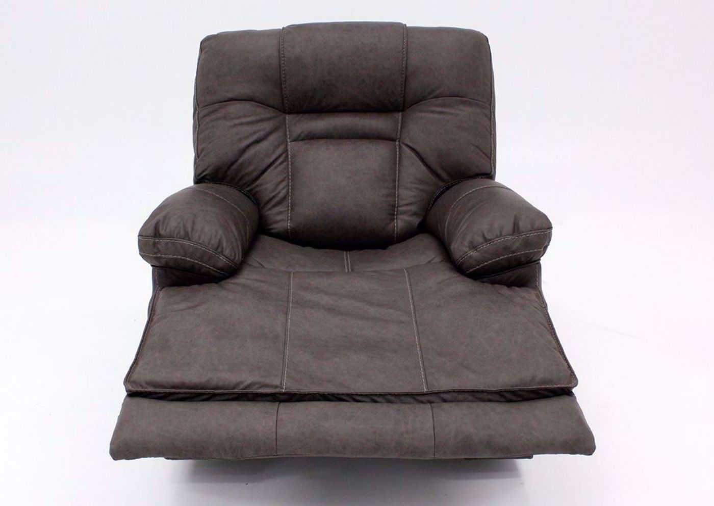 Front Facing Gray Wurstrow Power Recliner by Ashley Furniture with Open Recliner | Home Furniture Plus Bedding