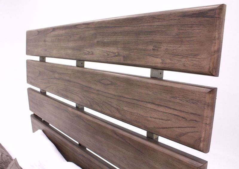 Rustic Gray Harper Falls Queen Size Bed Showing the Slat Headboard | Home Furniture Plus Mattress