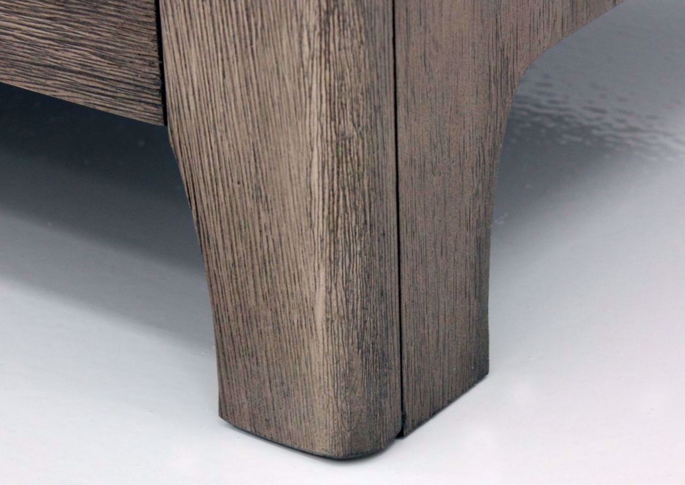 Harper Falls Dresser with Mirror, Weathered Gray, Foot Detail | Home Furniture Plus Bedding