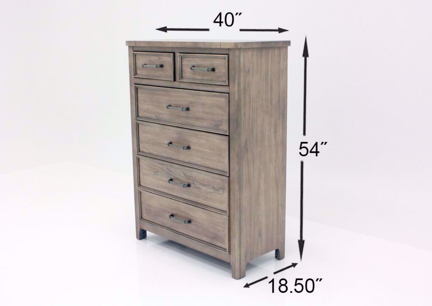 Harper Falls Chest of Drawers, Weathered Gray, Dimensions | Home Furniture Plus Bedding