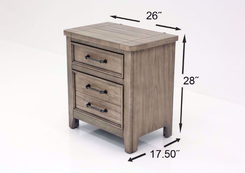 Harper Falls Bedroom Set, Weathered Gray, Nightstand Dimensions | Home Furniture Plus Bedding
