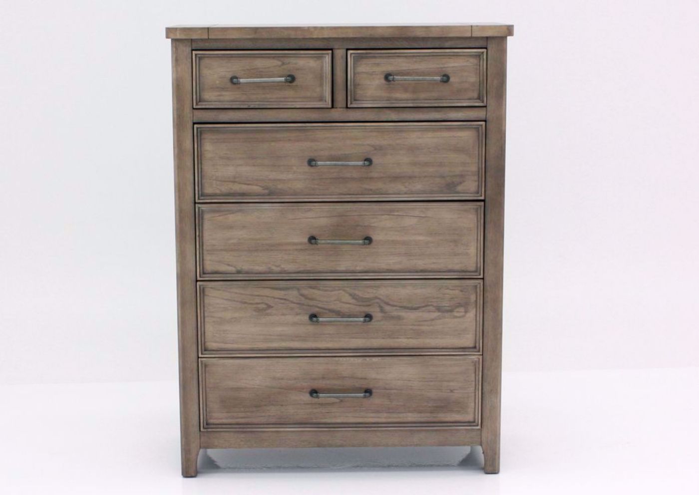 Harper Falls Chest of Drawers, Weathered Gray, Front Facing | Home Furniture Plus Bedding