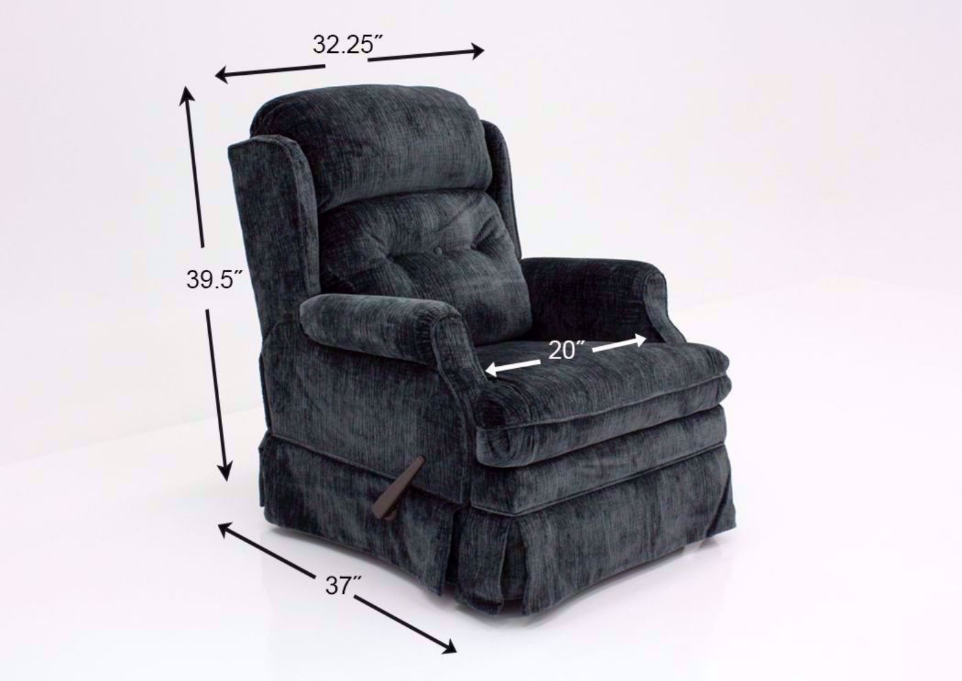 Blue Skirted Carolina Swivel Glider Recliner Dimensions | Home Furniture Plus Mattress