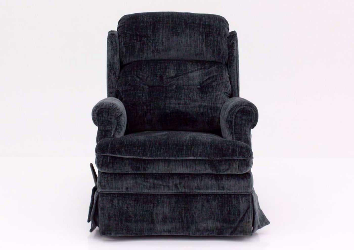 Blue Skirted Carolina Swivel Glider Recliner, Front Facing | Home Furniture Plus Mattress