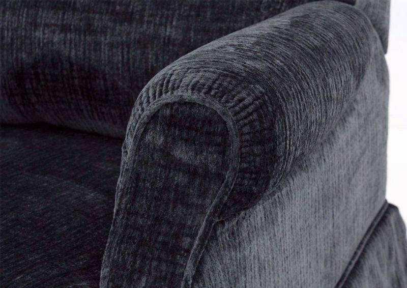 Blue Skirted Carolina Swivel Glider Recliner Rolled Arm Detail | Home Furniture Plus Mattress