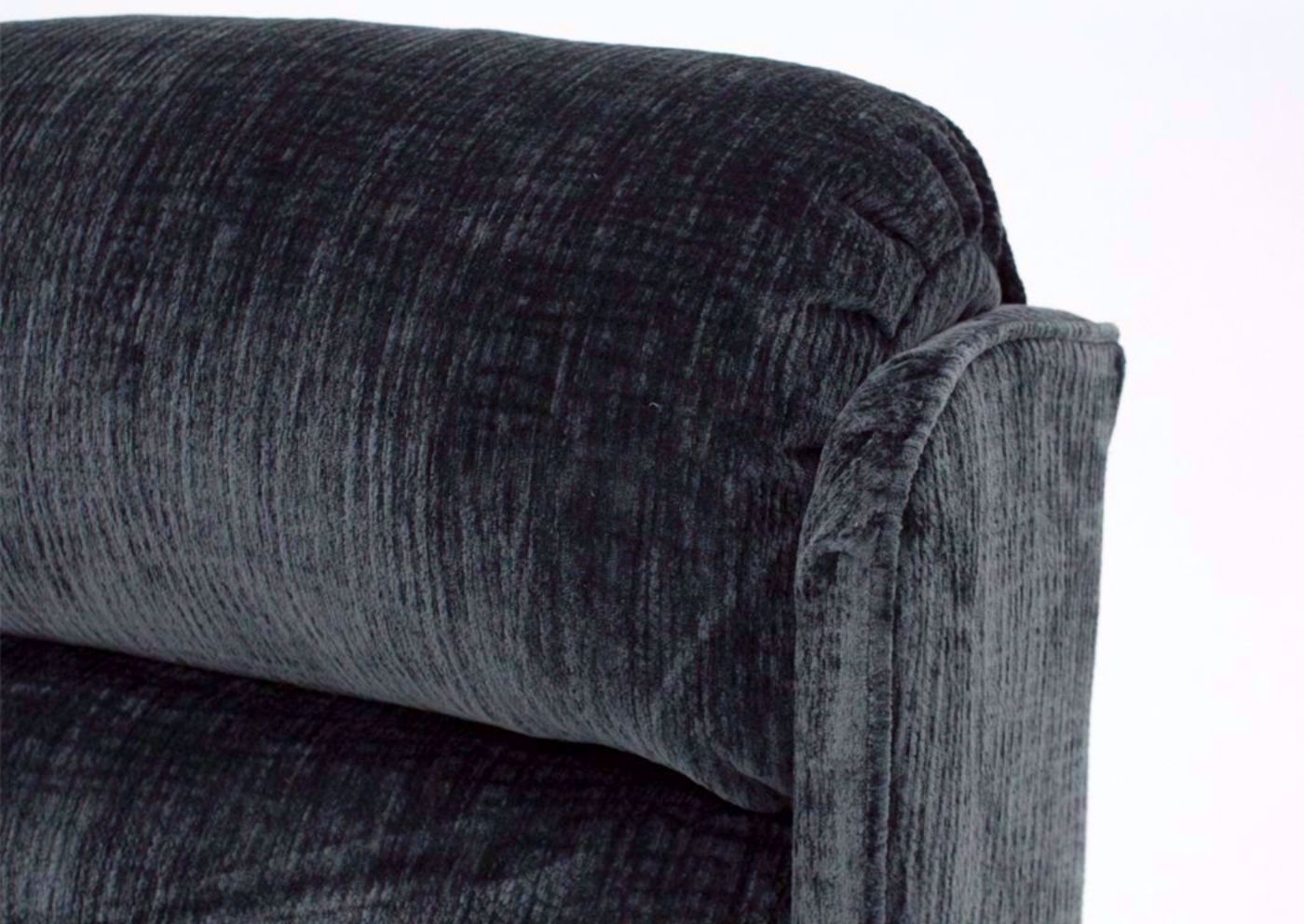 Blue Skirted Carolina Swivel Glider Recliner Seat Back Detail | Home Furniture Plus Mattress