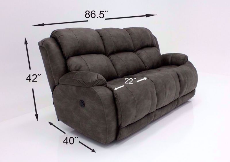 Dimension Details on the Denali Power Reclining Sofa by HomeStretch | Home Furniture Plus Bedding