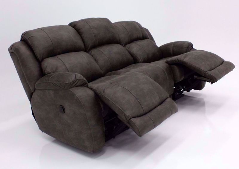 Partially Reclined Dual Recliners on the Denali Power Reclining Sofa by HomeStretch | Home Furniture Plus Bedding